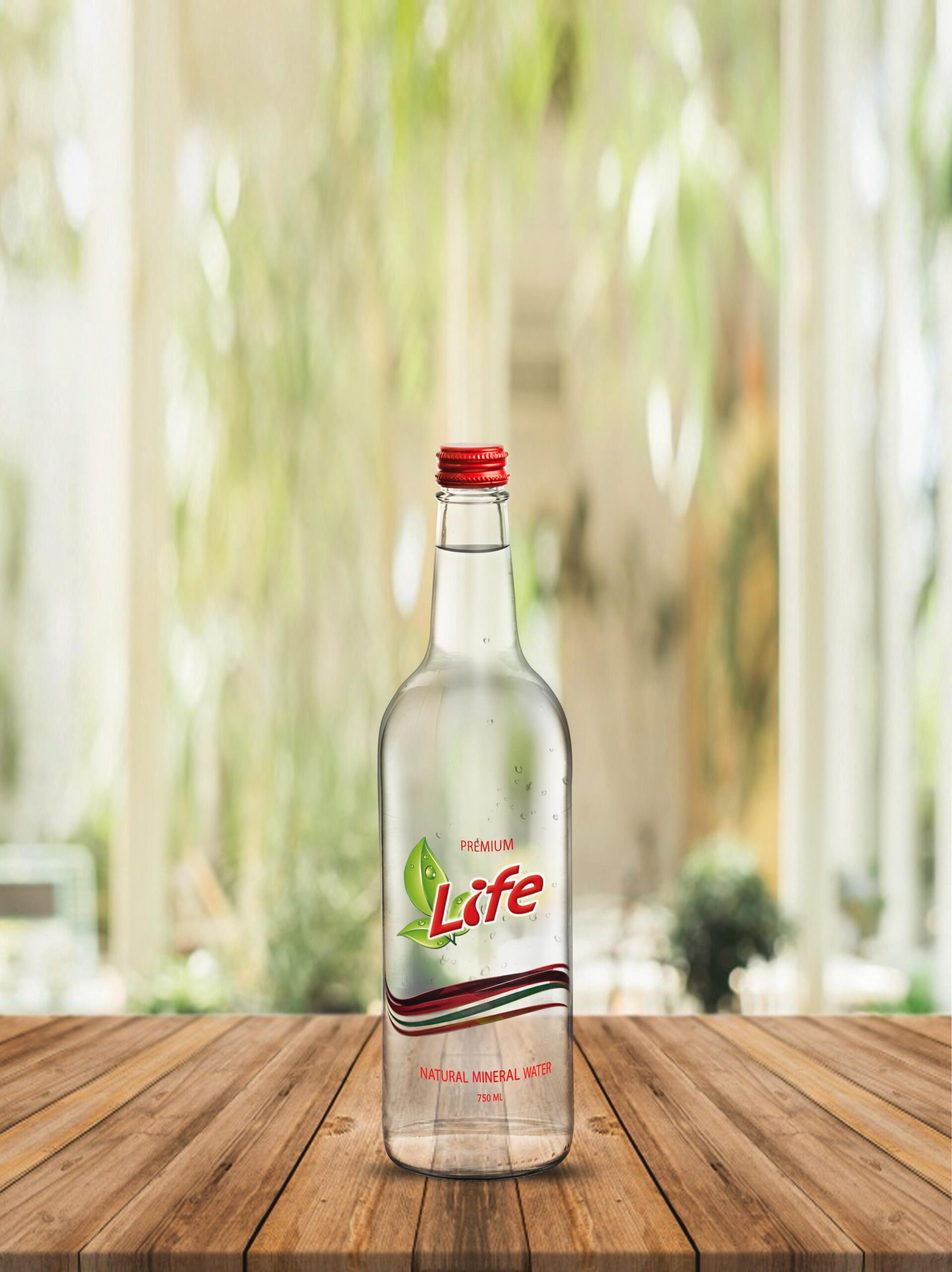 Life Water 750 ML Glass Bottle — Premium Natural Mineral Water